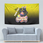 Personalized Penrith Panthers Tapestry Easter Mascot - Colorful Eggs Cartoon Style