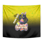 Personalized Penrith Panthers Tapestry Easter Mascot - Colorful Eggs Cartoon Style