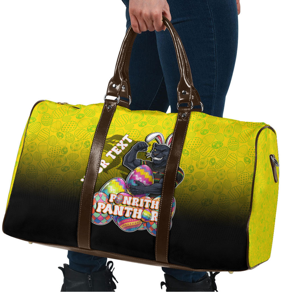 Personalized Penrith Panthers Travel Bag Easter Mascot - Colorful Eggs Cartoon Style