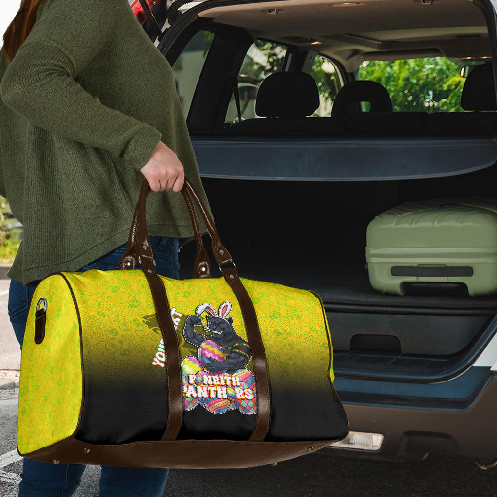 Personalized Penrith Panthers Travel Bag Easter Mascot - Colorful Eggs Cartoon Style