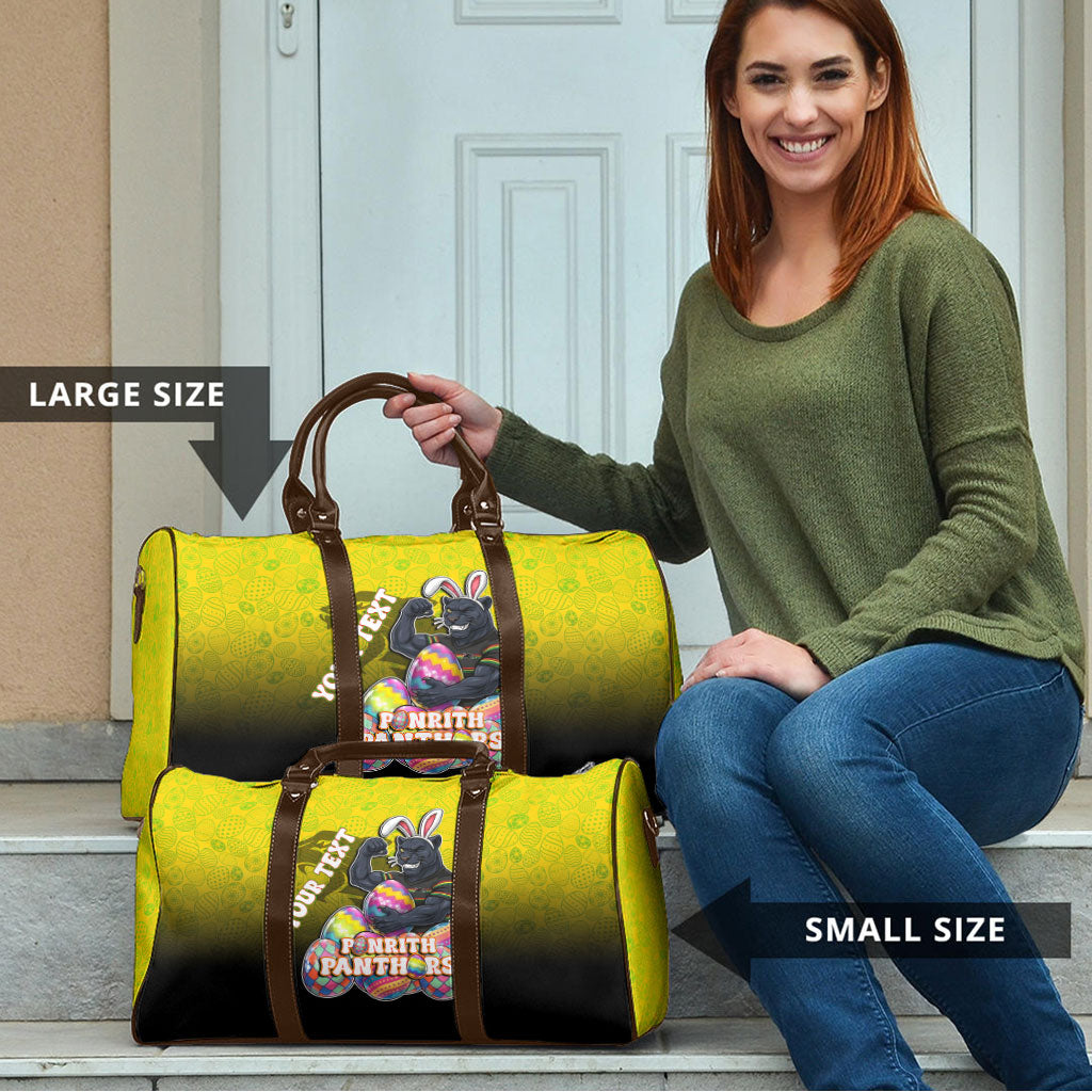 Personalized Penrith Panthers Travel Bag Easter Mascot - Colorful Eggs Cartoon Style