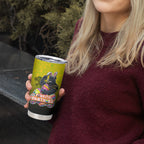 Personalized Penrith Panthers Tumbler Cup Easter Mascot - Colorful Eggs Cartoon Style