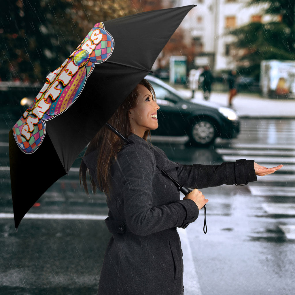 Personalized Penrith Panthers Umbrella Easter Mascot - Colorful Eggs Cartoon Style