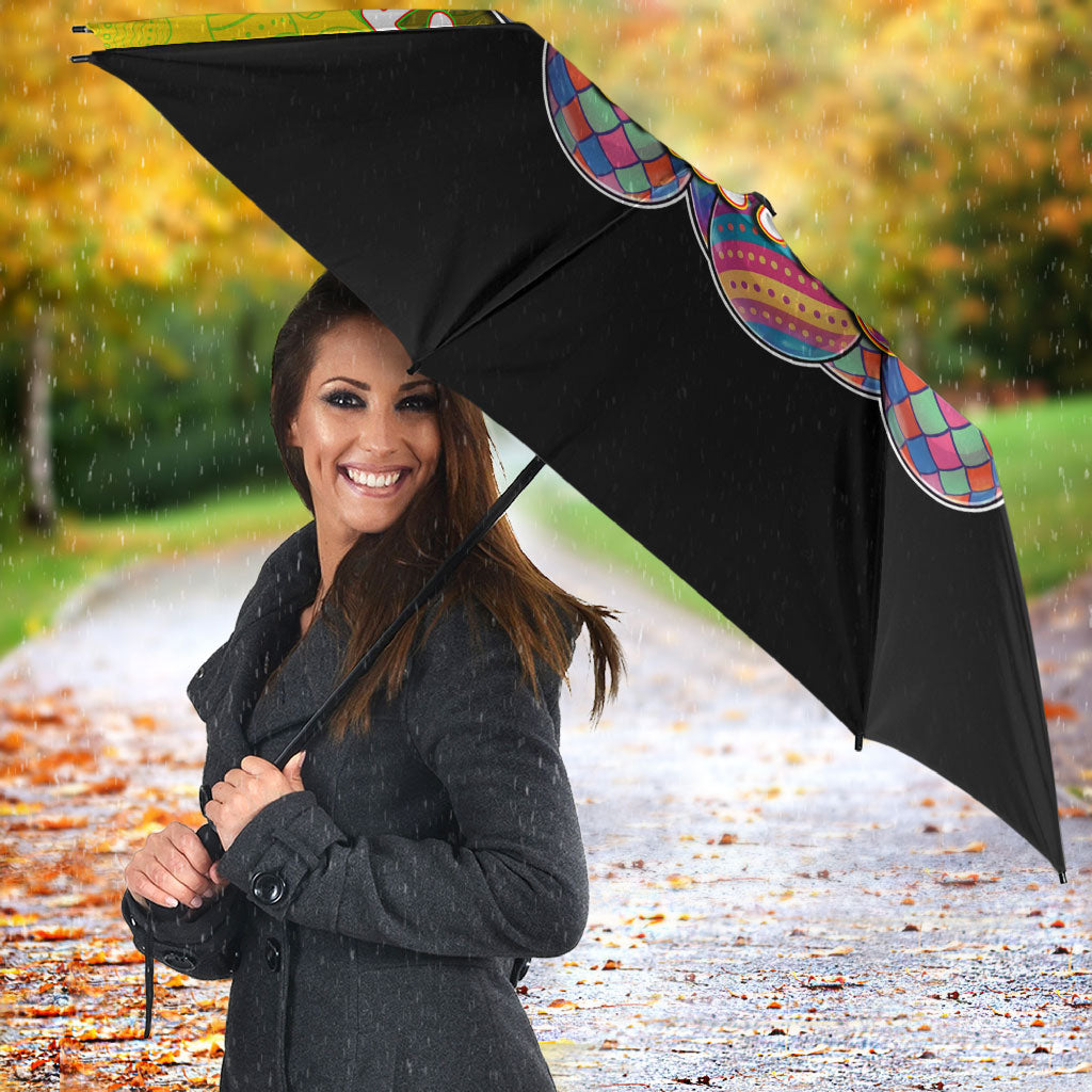 Personalized Penrith Panthers Umbrella Easter Mascot - Colorful Eggs Cartoon Style
