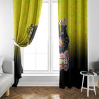 Personalized Penrith Panthers Window Curtain Easter Mascot - Colorful Eggs Cartoon Style