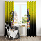 Personalized Penrith Panthers Window Curtain Easter Mascot - Colorful Eggs Cartoon Style