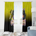Personalized Penrith Panthers Window Curtain Easter Mascot - Colorful Eggs Cartoon Style