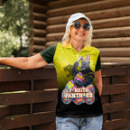 Personalized Penrith Panthers Women Polo Shirt Easter Mascot - Colorful Eggs Cartoon Style