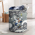 North Queensland Cowboys Laundry Basket Aboriginal Dot Pattern - Rugby Mascot Heritage Pride