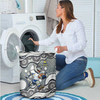 North Queensland Cowboys Laundry Basket Aboriginal Dot Pattern - Rugby Mascot Heritage Pride