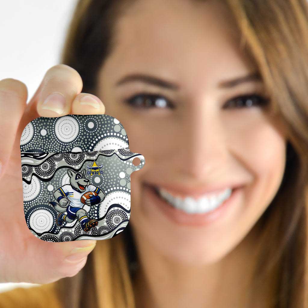 North Queensland Cowboys AirPods Case Aboriginal Dot Pattern - Rugby Mascot Heritage Pride