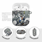 North Queensland Cowboys AirPods Case Aboriginal Dot Pattern - Rugby Mascot Heritage Pride