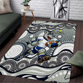 North Queensland Cowboys Area Rug Aboriginal Dot Pattern - Rugby Mascot Heritage Pride