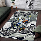 North Queensland Cowboys Area Rug Aboriginal Dot Pattern - Rugby Mascot Heritage Pride