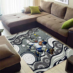 North Queensland Cowboys Area Rug Aboriginal Dot Pattern - Rugby Mascot Heritage Pride