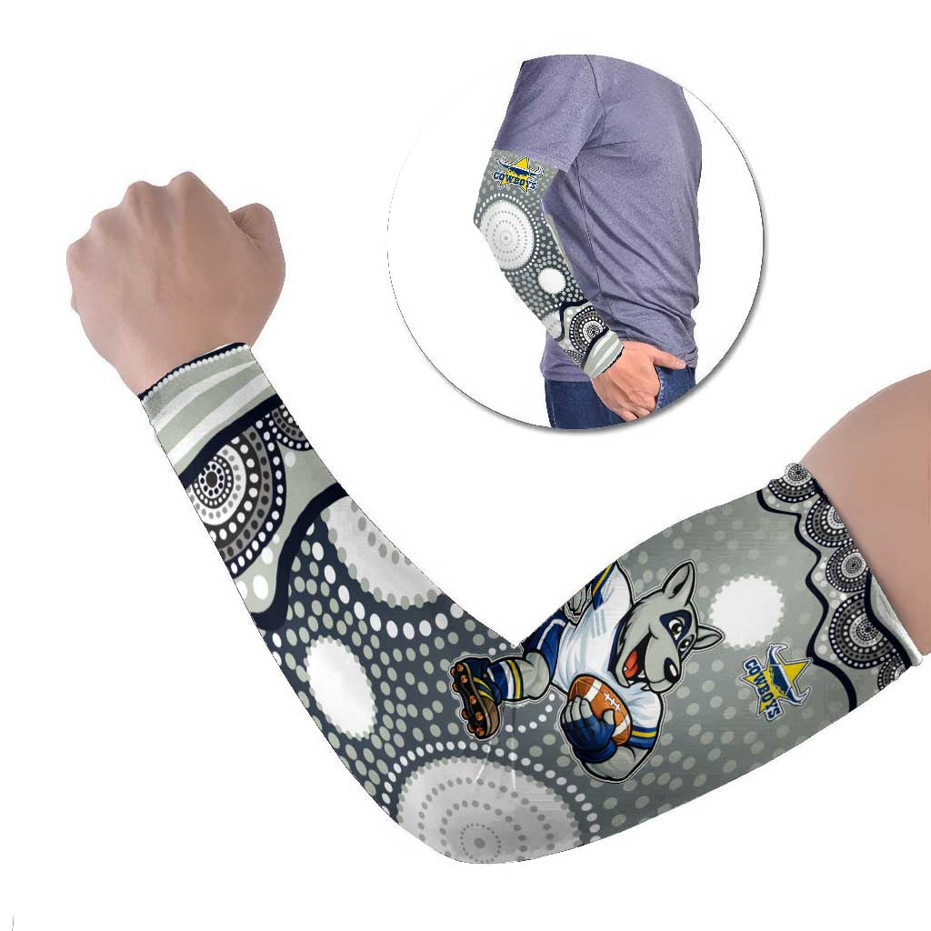 North Queensland Cowboys Arm Sleeves Aboriginal Dot Pattern - Rugby Mascot Heritage Pride