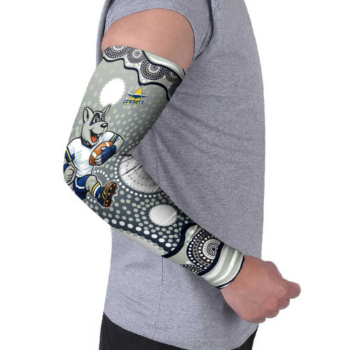 North Queensland Cowboys Arm Sleeves Aboriginal Dot Pattern - Rugby Mascot Heritage Pride