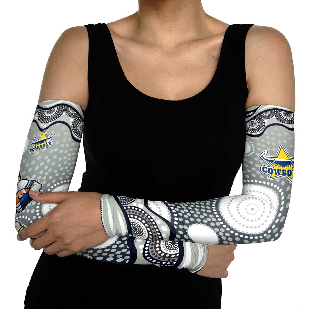 North Queensland Cowboys Arm Sleeves Aboriginal Dot Pattern - Rugby Mascot Heritage Pride