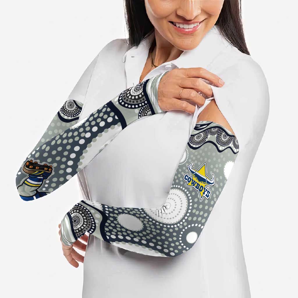 North Queensland Cowboys Arm Sleeves Aboriginal Dot Pattern - Rugby Mascot Heritage Pride