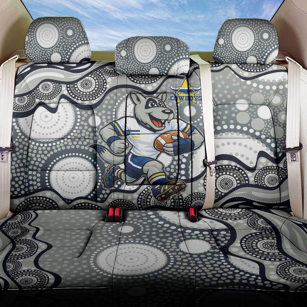 North Queensland Cowboys Back Car Seat Cover Aboriginal Dot Pattern - Rugby Mascot Heritage Pride