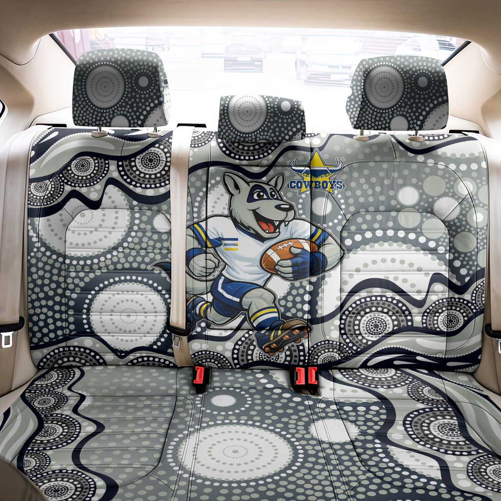 North Queensland Cowboys Back Car Seat Cover Aboriginal Dot Pattern - Rugby Mascot Heritage Pride