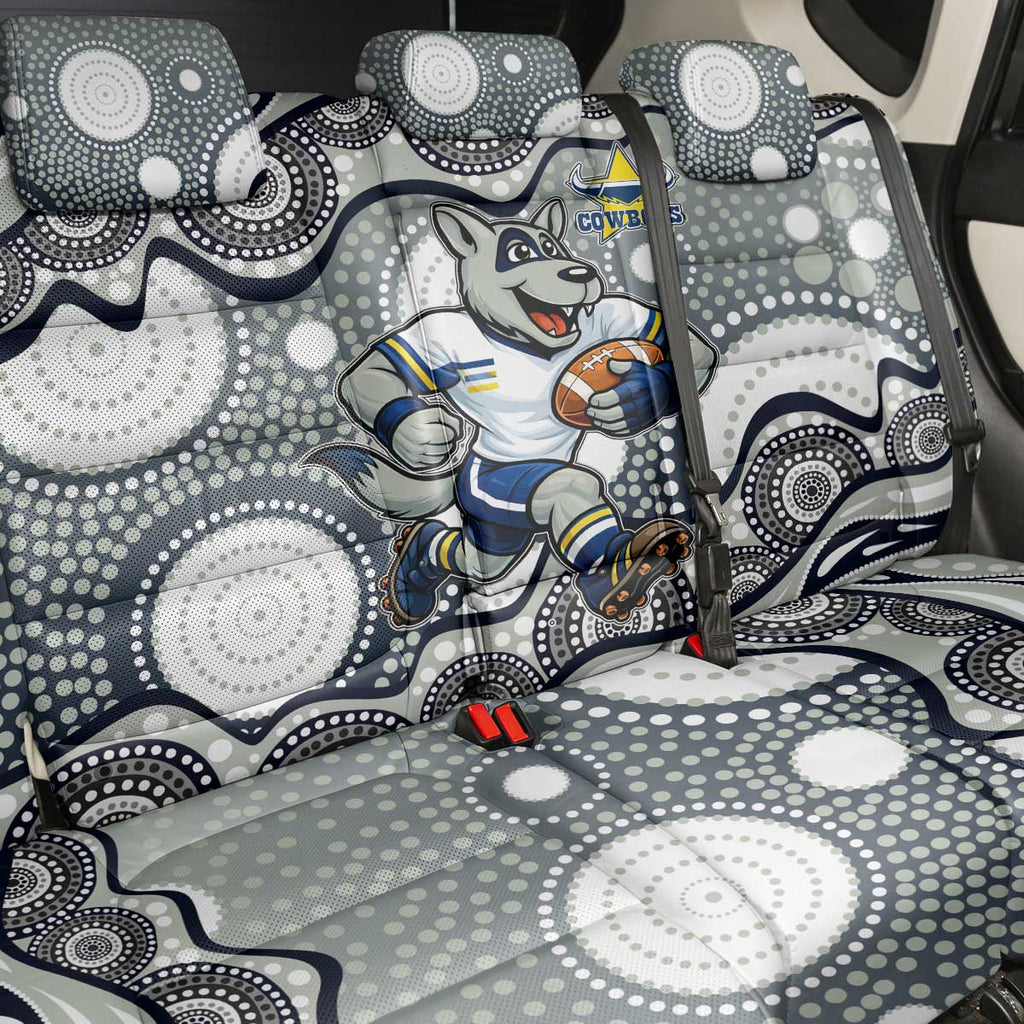 North Queensland Cowboys Back Car Seat Cover Aboriginal Dot Pattern - Rugby Mascot Heritage Pride
