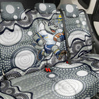 North Queensland Cowboys Back Car Seat Cover Aboriginal Dot Pattern - Rugby Mascot Heritage Pride