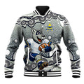 North Queensland Cowboys Baseball Jacket Aboriginal Dot Pattern - Rugby Mascot Heritage Pride