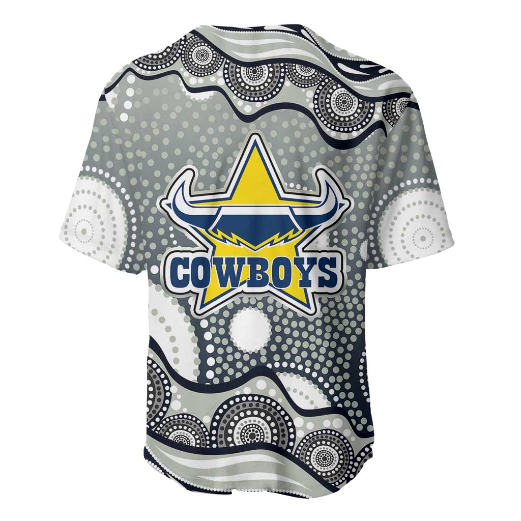 North Queensland Cowboys Baseball Jersey Aboriginal Dot Pattern - Rugby Mascot Heritage Pride