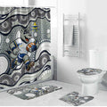 North Queensland Cowboys Bathroom Set Aboriginal Dot Pattern - Rugby Mascot Heritage Pride