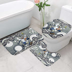 North Queensland Cowboys Bathroom Set Aboriginal Dot Pattern - Rugby Mascot Heritage Pride
