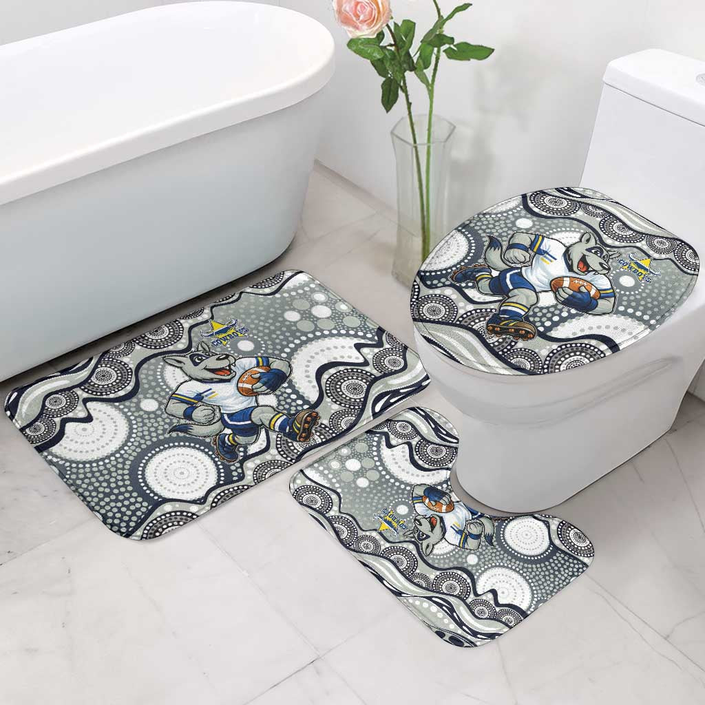 North Queensland Cowboys Bathroom Set Aboriginal Dot Pattern - Rugby Mascot Heritage Pride