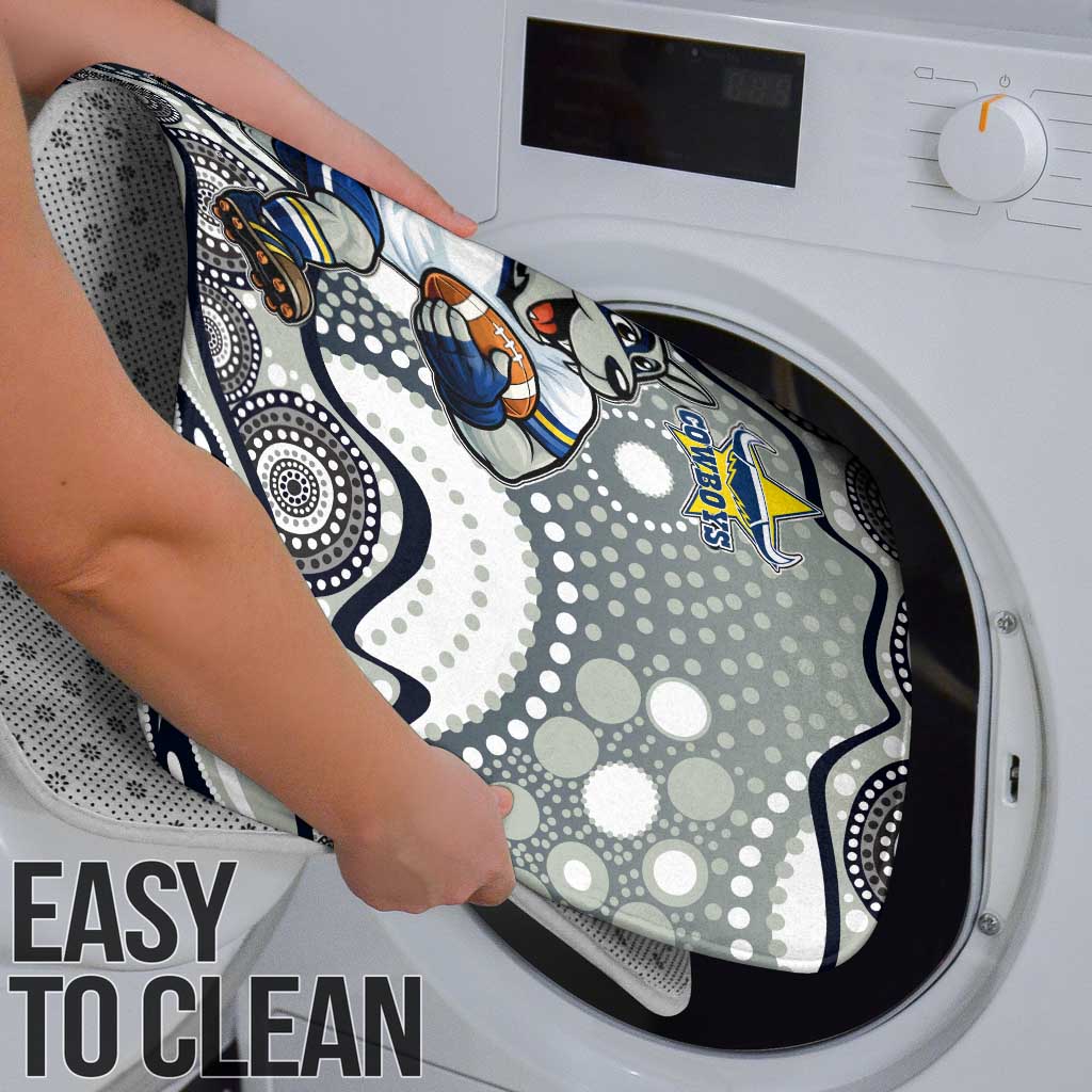 North Queensland Cowboys Bathroom Set Aboriginal Dot Pattern - Rugby Mascot Heritage Pride