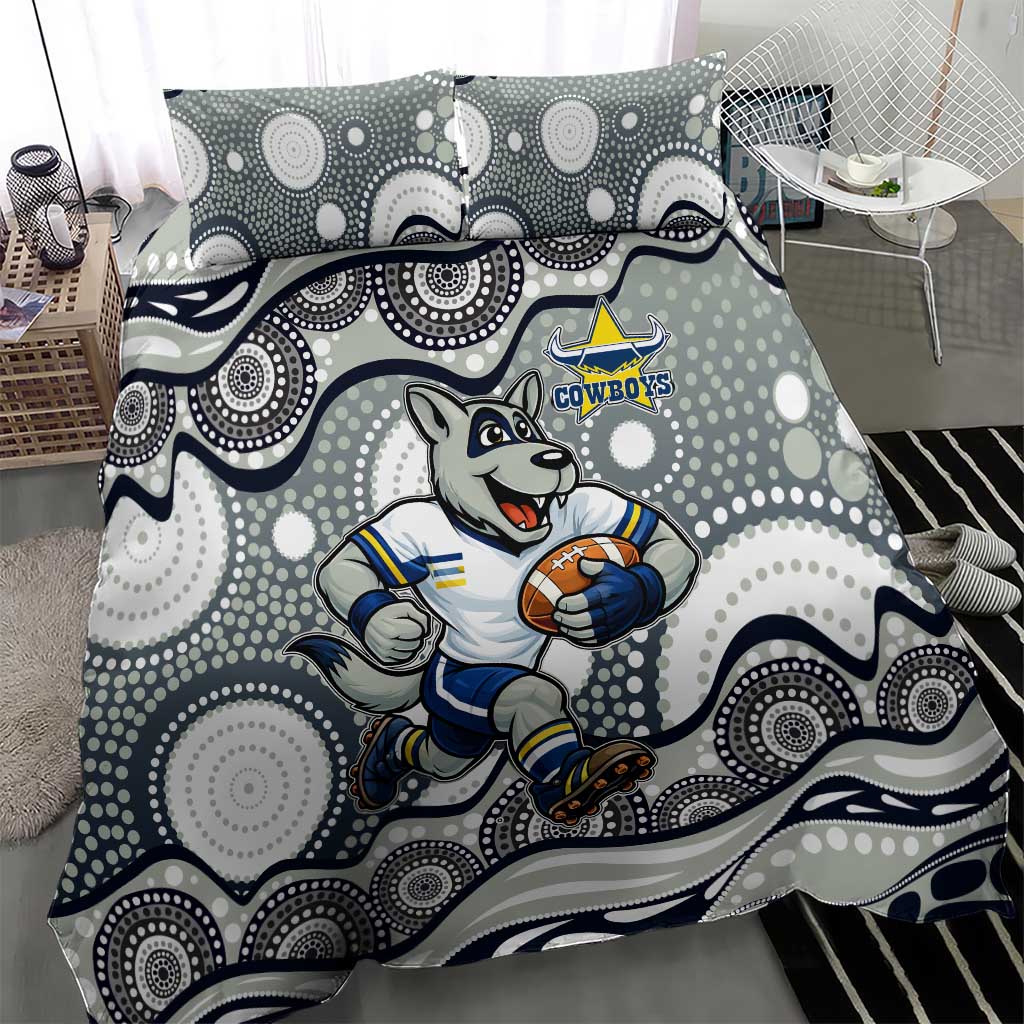 North Queensland Cowboys Bedding Set Aboriginal Dot Pattern - Rugby Mascot Heritage Pride