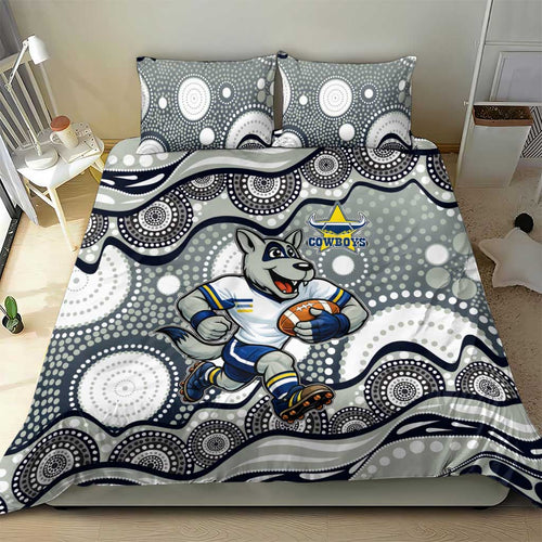 North Queensland Cowboys Bedding Set Aboriginal Dot Pattern - Rugby Mascot Heritage Pride