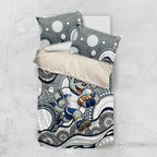 North Queensland Cowboys Bedding Set Aboriginal Dot Pattern - Rugby Mascot Heritage Pride