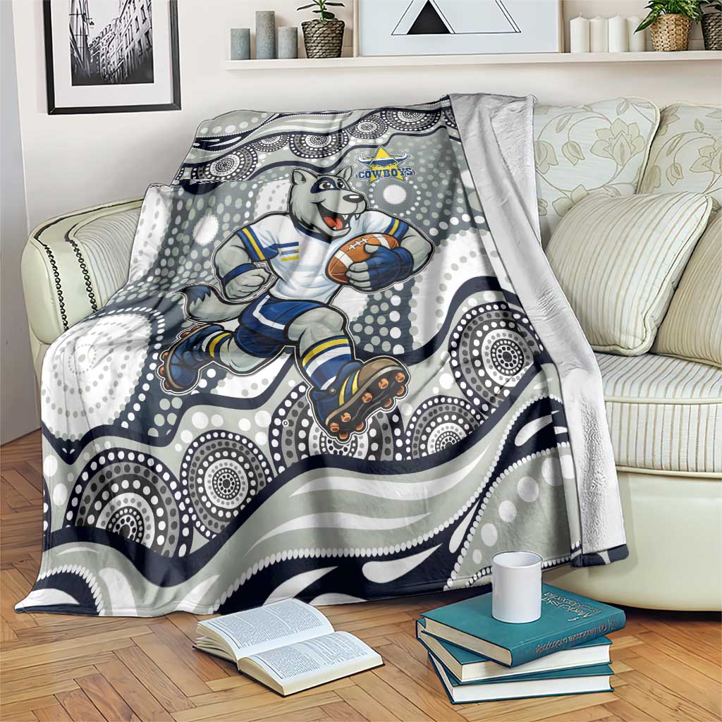 North Queensland Cowboys Blanket Aboriginal Dot Pattern - Rugby Mascot Heritage Pride
