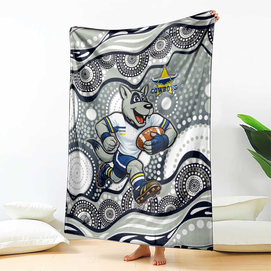 North Queensland Cowboys Blanket Aboriginal Dot Pattern - Rugby Mascot Heritage Pride