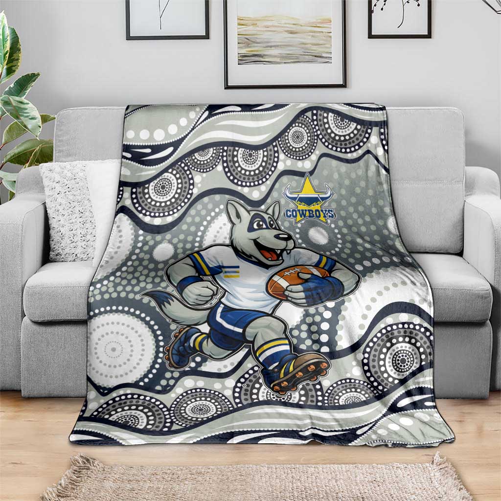 North Queensland Cowboys Blanket Aboriginal Dot Pattern - Rugby Mascot Heritage Pride