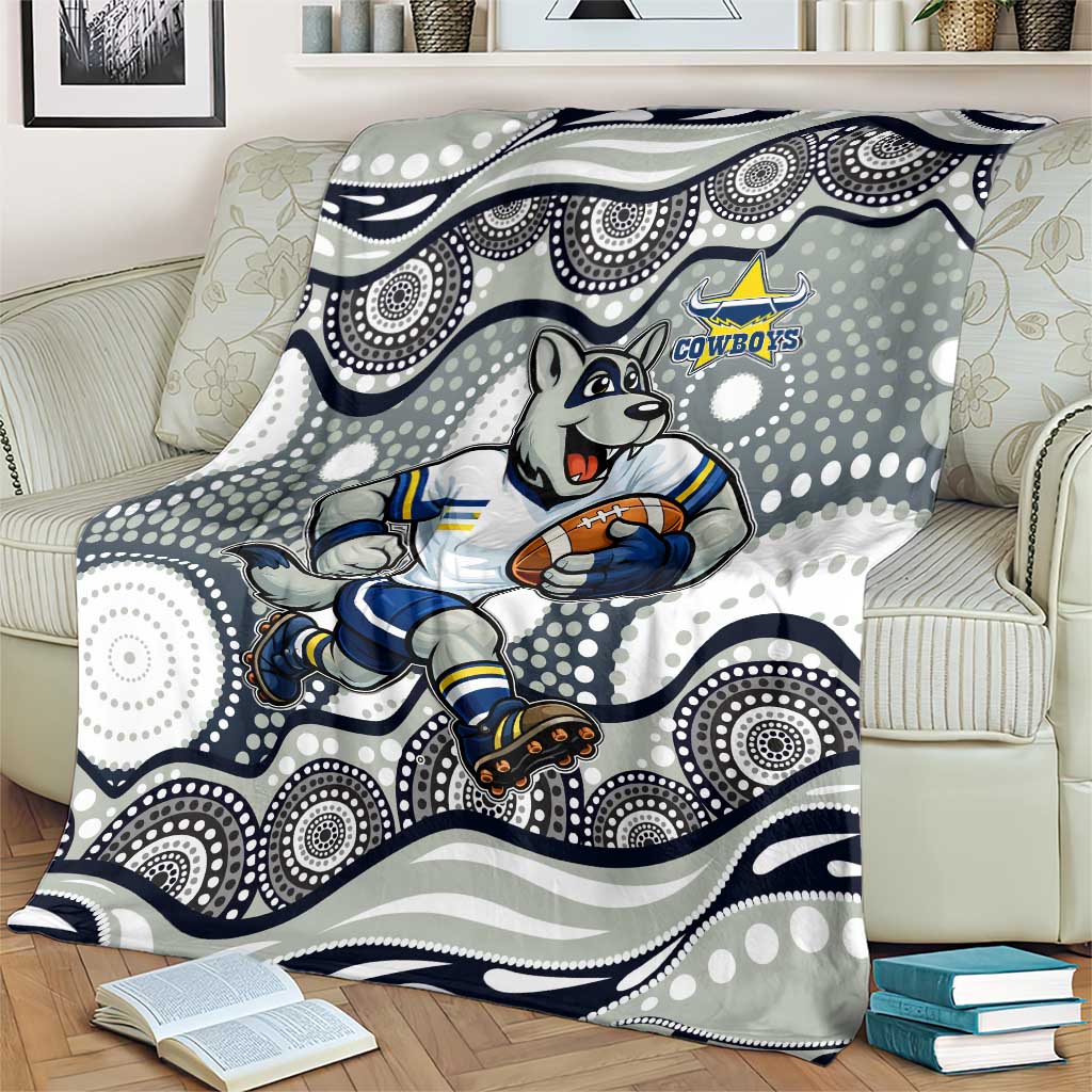 North Queensland Cowboys Blanket Aboriginal Dot Pattern - Rugby Mascot Heritage Pride
