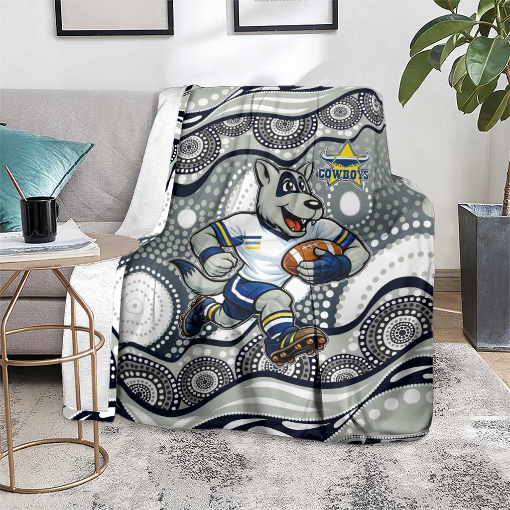 North Queensland Cowboys Blanket Aboriginal Dot Pattern - Rugby Mascot Heritage Pride