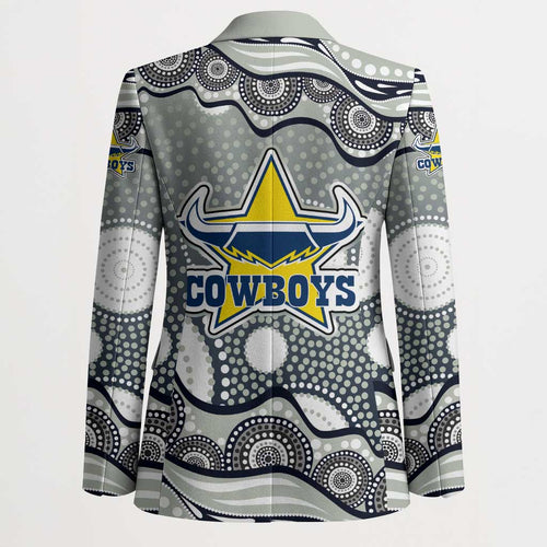 North Queensland Cowboys Blazer Aboriginal Dot Pattern - Rugby Mascot Heritage Pride