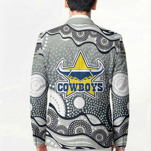 North Queensland Cowboys Blazer Aboriginal Dot Pattern - Rugby Mascot Heritage Pride