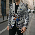 North Queensland Cowboys Blazer Aboriginal Dot Pattern - Rugby Mascot Heritage Pride