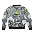North Queensland Cowboys Bomber Jacket Aboriginal Dot Pattern - Rugby Mascot Heritage Pride
