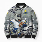 North Queensland Cowboys Bomber Puffer Jacket Aboriginal Dot Pattern - Rugby Mascot Heritage Pride