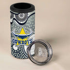 North Queensland Cowboys 4 in 1 Can Cooler Tumbler Aboriginal Dot Pattern - Rugby Mascot Heritage Pride