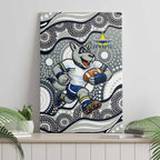 North Queensland Cowboys Canvas Wall Art Aboriginal Dot Pattern - Rugby Mascot Heritage Pride