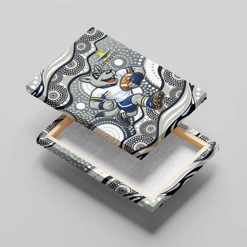 North Queensland Cowboys Canvas Wall Art Aboriginal Dot Pattern - Rugby Mascot Heritage Pride