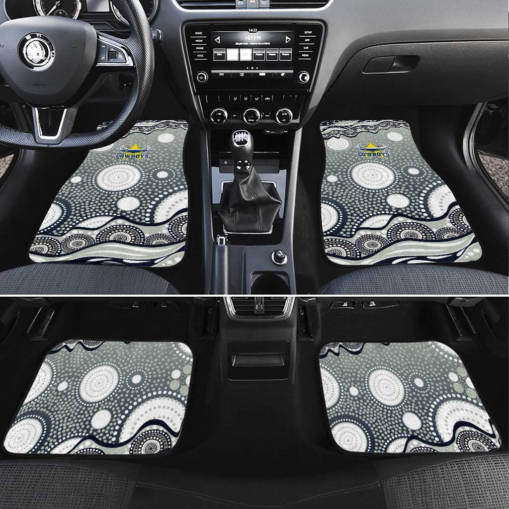 North Queensland Cowboys Car Mats Aboriginal Dot Pattern - Rugby Mascot Heritage Pride